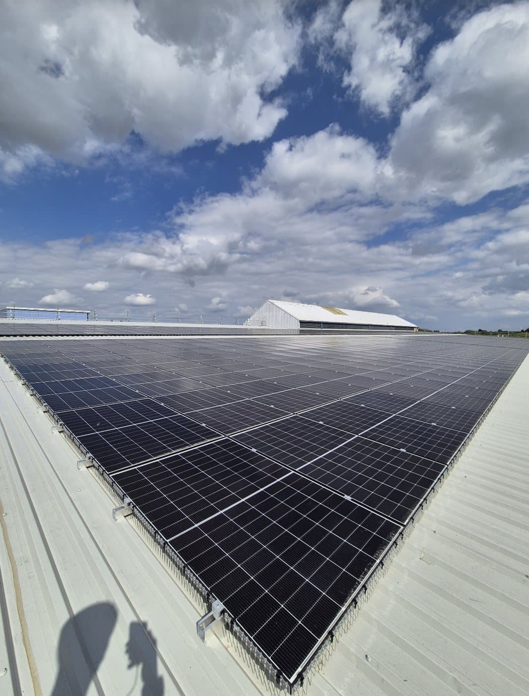 Large-scale array on an agricultural building.