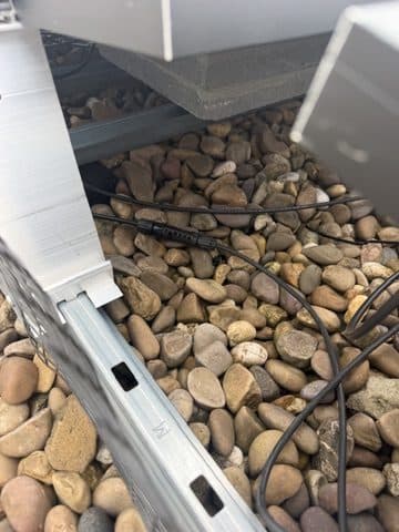 MC4 connectors left lying on the ballast.